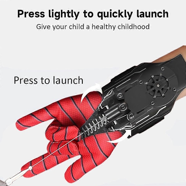 Spiderman Web Shooter Launcher Snorelegetøj Elektrisk Spol Ind Spider Web Shooters Børn Spider Silke Handsker Rollespil Legetøj Sort[HK]