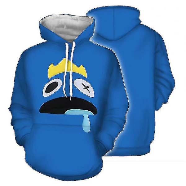 Mens Rainbow Friends Print Hoodies Long Sleeve Hooded Pullover Tops[HK] Blue L