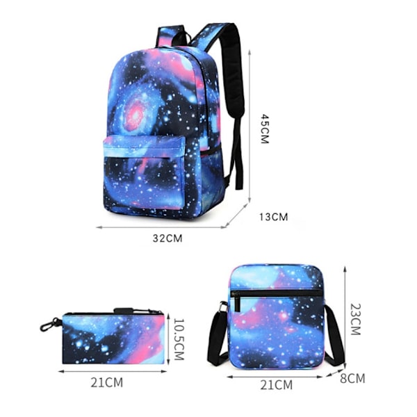 Barnehages Harry Potter Tredelt Skoleveske Trykt Stor Kapasitet Utendørs Ryggsekk[HK] lightning blue