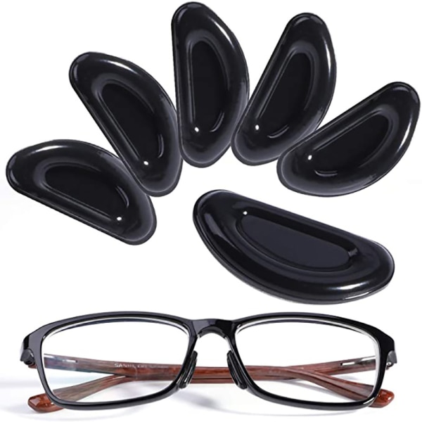 10 par självhäftande anti-halk silikon näskuddar för glasögon glasögon-FÄRG: svart