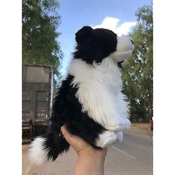 Border Collie High Fidelity Anime Søt Kosedyr Sauehund Plysjleker Livaktige Dyr Simulering Utstoppet Dukke 33cm[HK]