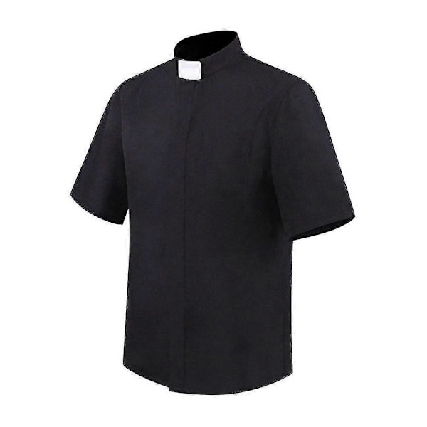 Presteskjorter for menn Katolsk kirke Biskop Presteklær Minister Predikant Pastor Romerske Bluser Topper S-5XL[HK] 4XL