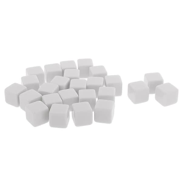 25 Stykker Plast Opaque Blank Seks-sidet Terning D6 16mm/0.62' Dungeon & Dragon[HK] White
