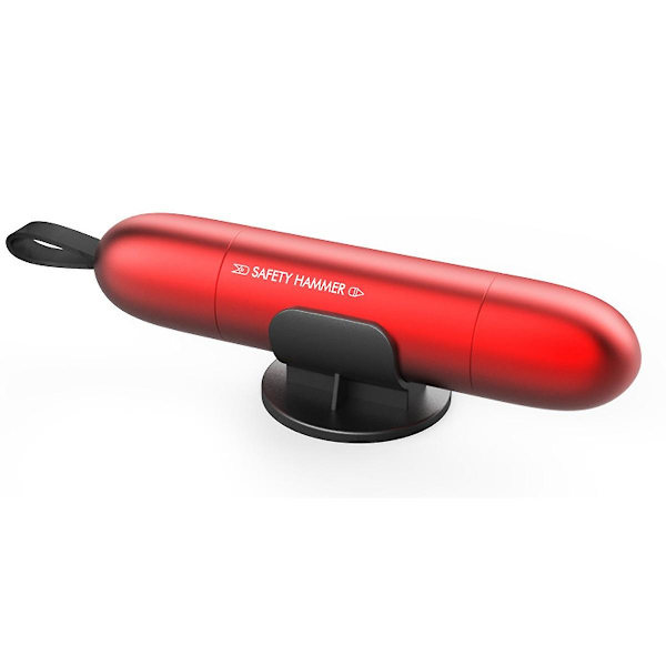 HK  Sikkerhed hammer bilrude knuser aluminiumlegering multifunktionel mini bil sikkerhed hammer red