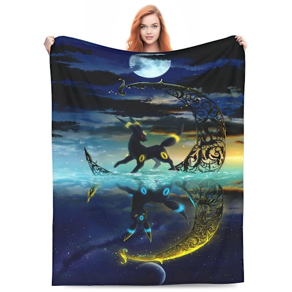 Umbreon Tecknad Filt för Barn Tonåring Vuxen, Ultra Mjuk Mysig Lyxig Fleece Pläd Filt för Soffa Säng, Varm Flgtxxsa91[HK] 40x30in 76x102cm