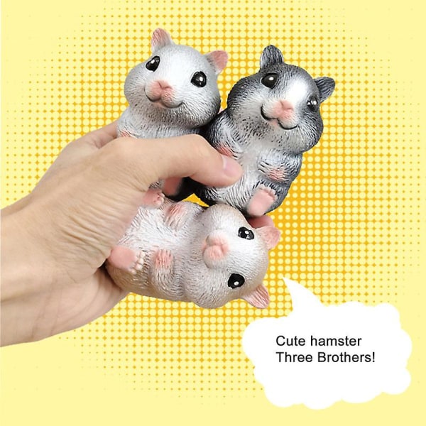 Stressleksak Hög Imitation Djur Dekompression Långsam Rebound Söta Hamster Anti-stress Kläm Leksak för Vuxna[HK] Grey