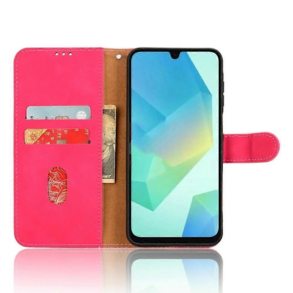 Samsung Galaxy A16 5G Nahkakotelo Ihoa myötäilevä Pudotussuoja Lompakkokotelo - Vihreä[HK] Red Multicolor