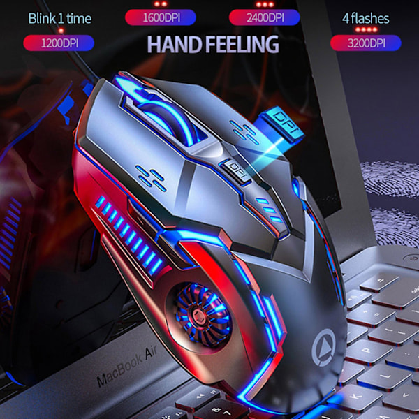 G5 Kablet Mus RGB Baggrundslys Lydløs Computertilbehør Ergonomisk USB 3200DPI E-Sports Mekanisk Mus til Laptop[HK] Pink