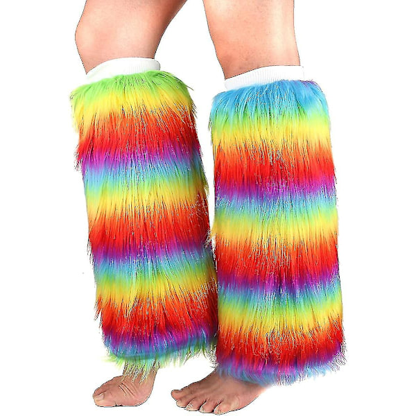 Faux Fur Benvarmer, Varme Fuzzy Benvarmer Støvle Kantbetræk til Festkostumer Premium[HK] C