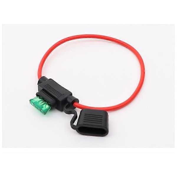 2-pak 12ga sikringsholder, inline sikringsholder 12 gauge sikringsholdere 12v vandtæt pigtail bladsikringsrelæ med 30AMP ATC-sikringer[HK]