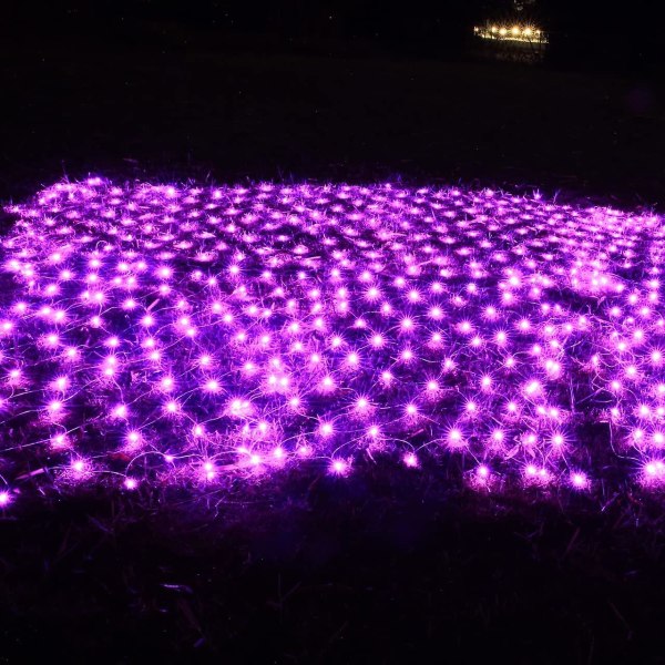 1,5m*1,5m LED-slingor dekorativa ljusnät för bröllop Trädgårdsdekoration[hk] Purple