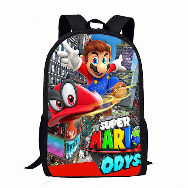 Super Mario Ryggsäck Barn Pojkar Flickor Bokväska Grundskoleelever Skolväska Ryggsäck Present[HK] D