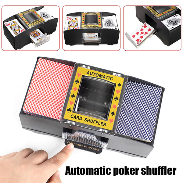 Utomatic Card Shuffler 6 Deck Elektrisk, spillekortshuffler batteridrevet til pokerkortspil[HK] B