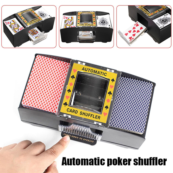 Utomatic Card Shuffler 6-dekks elektrisk, spillekortshuffler-batteri som drives for pokerkortspill[HK] B