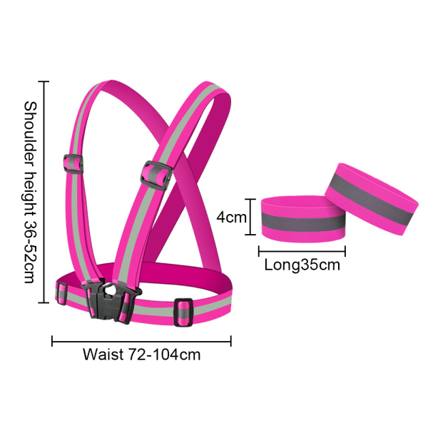 2-Pack - Reflexsele for Vuxna & Barn / Reflexvæst - Reflex MultiColor i en størrelse[HK] Pink