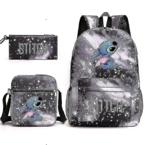 Lilo Stitch Ryggsekk Tredelt Sett Skolesekk Barn Til Gutt Jente Gave_y O[HK] Starry grey