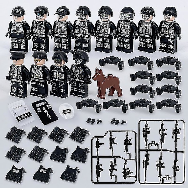 12 st Swat Militär Man Pussel Block Barn Present -Q[HK] B