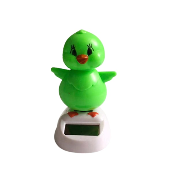 Aurinkoinen sarjakuvahahmo koriste autokojelautaan dynaaminen tanssi eläin pöytäkoriste kotiin työpöydälle toimistoon[HkkK] Green  Chicken