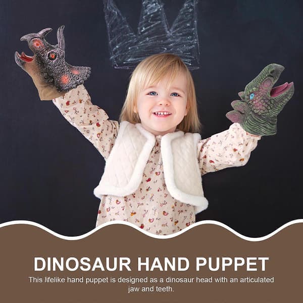 Realistiska dinosaurie-handdockor interaktiv leksaksfigur 4-pack för lek[HK]