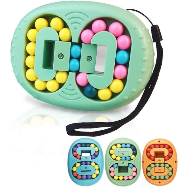 2 stykker Magic Beans Sæt, Roterende Finger Cube Legetøj, Iq Game Fidget Toys Intelligence Puzzle Stress Relief Legetøj, Gave til børn fra 3 år[HK]