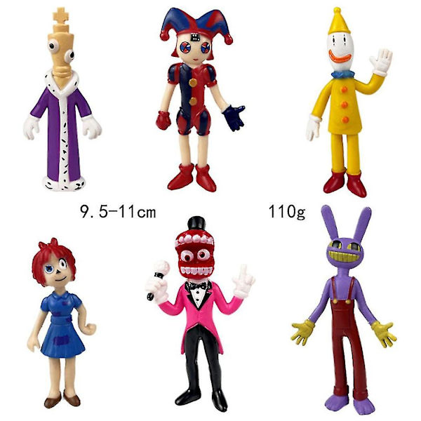 Fantastisk Digital Circus Action Figure Sæt Legetøj Jax Pomni Caine Ragatha Figurer Sæt Samleobjekter [HK] A