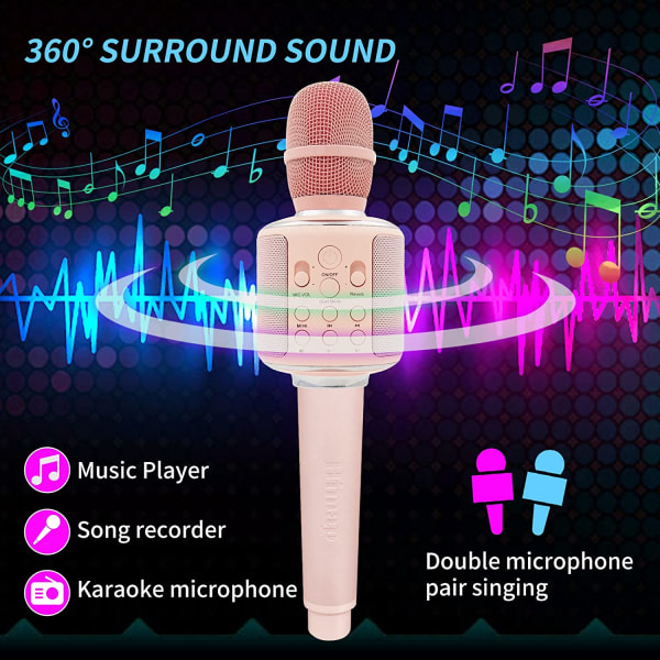 Bärbar bluetooth 5.0 karaokemikrofon med högtalare för barn vuxen värd  reseguide mikrofon 3804 | Fyndiq