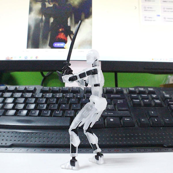 T13 Actionfigur, Titan 13 Actionfigur, 3D-trykt multi-leddet bevægelig T13 Actionfigur, Lucky 13 Actionfigur Dekoration til skrivebordet Gave[HK] Transparent
