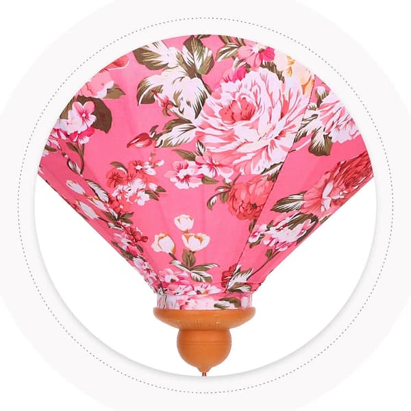 Blommönstrad Lykta Midhöst Silkeslykta för Dekor Rosa[HK]
