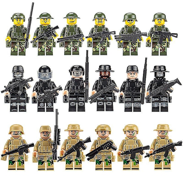 8-24 stk/sett Minifigur Spesialstyrker Soldat Sammensettbare Blokker Leker Byggeklosser Barn Gave[HK] 24Pcs SWAT