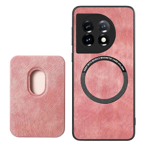 Magneettikorttitasku puhelinkotelo OnePlus 12 5G:lle [HK] Pink