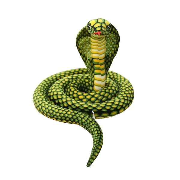 2,4 m Cobra plysch gosedjur orm Cobra orm plysch leksak stor kung kobra gosedjur orm[HK] Green