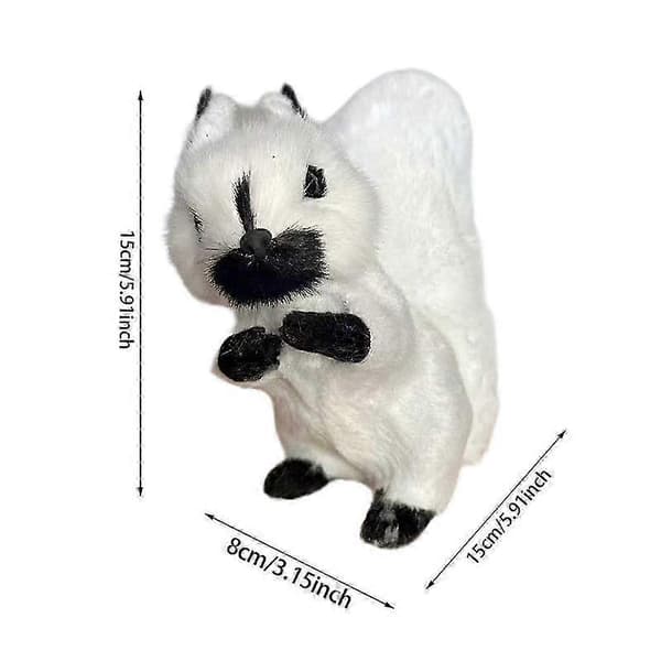 Samlarobjekt Djurfigur för Hemmet - Ekorre Staty Dekorationsföremål [HK] White Medium