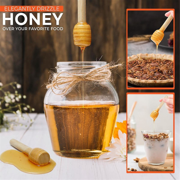 40 stk Honey Dipper Sticks -3,15 tommers Mini Tre Honeycomb Sticks, Honning Omrører Stick For Honning Krukke([HK])