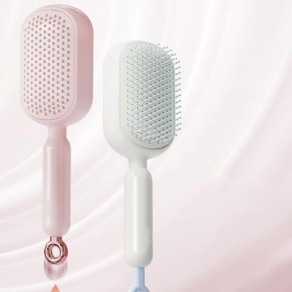 Resevänlig hårborste med mjuka kuddtänder ABS Hårbottenmassage Kam Antistatisk Massage Hårborste Stresslindring Vit[HK] Pink