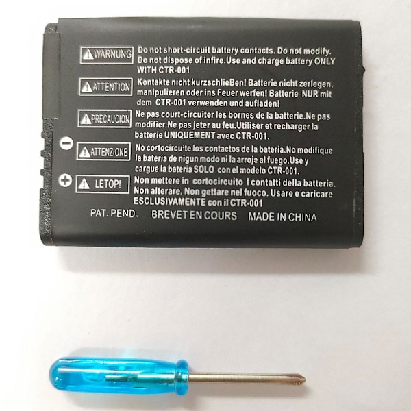 3,7v 2000mah Litiumjonbatteri + Verktygssatspaket för 3ds Ll/xl 3dsll 3dsxl[HK] 1 set of 2