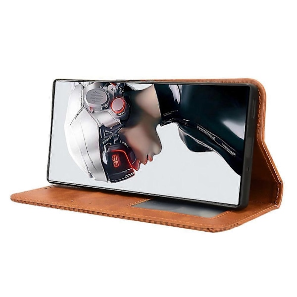 ZTE nubia Red Magic 9 Pro 5G/9 Pro+ 5G Nahkakotelo Magneettinen Käännettävä Lompakkokotelo [HK] Brown