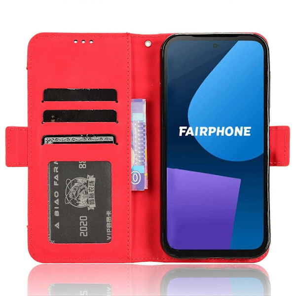 Skal till Fairphone 5 Anti-repor Folio Flip PU Läder Plånboksfodral [HK] Style C Multicolor
