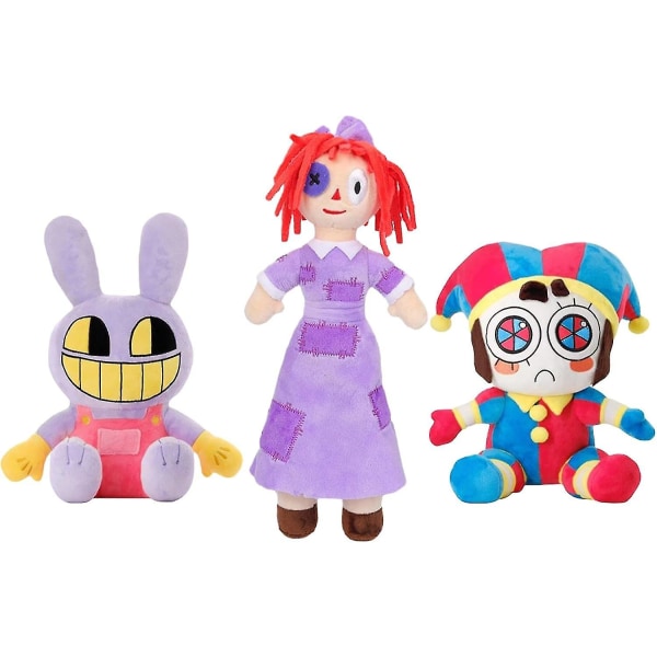 Den fantastiske digitale cirkus Plush.pomni Plush, Jax Plushies søde plysdyr, tegneseriebillede pudegaver til børn og ungdomsfans.[HK] Gangle