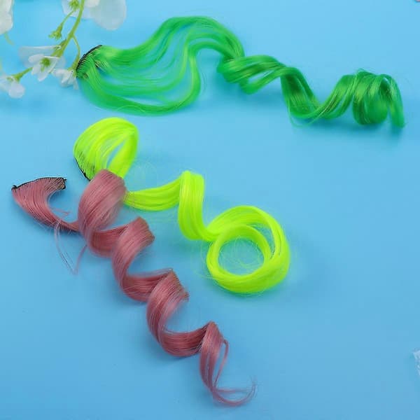 Hårstykker Extensions til Hår Extension 10 stk. Lang Krøllet Farve Clip in [HK]