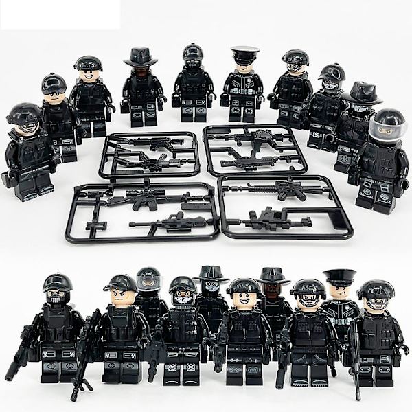 Sotilassarjan koottu roisto 22 minihahmoa ja jeeppi[HK] Black 1 Set