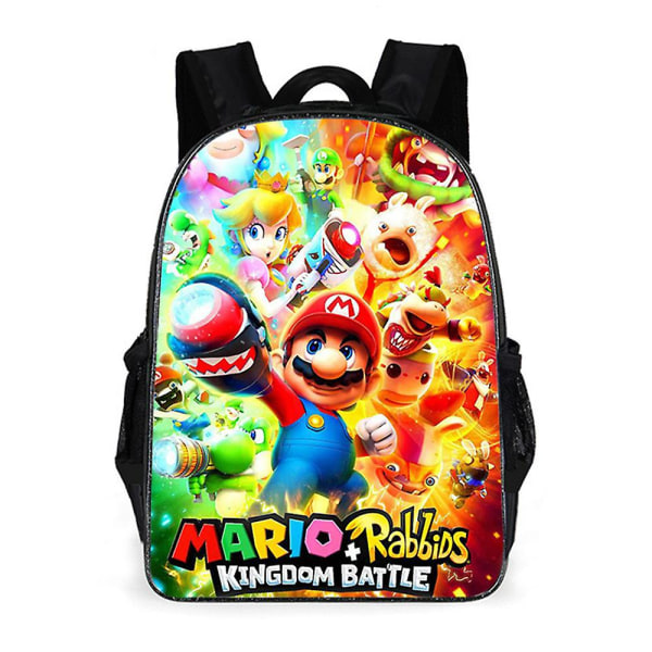 Super Mario -reppu Pojat Tytöt Lapset Piirretty Koululaukut Rento Kirjakassi Matkareppu [HK] A