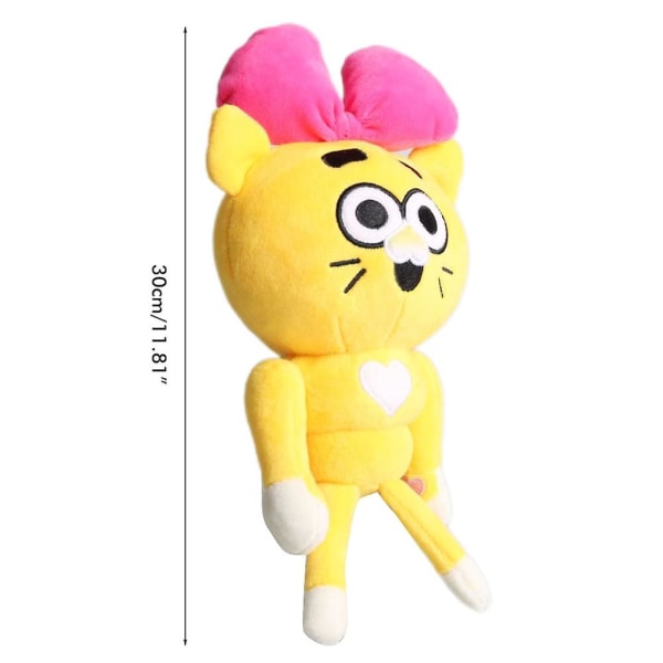 30cm Taistelukissojen Pehmolelu Piirretty Anime Täytetty Kissan Nuken Kawaii Pelihahmo Taistelukissan Pehmolelu Eläimen Leikki Lapsille Lahjoiksi [HK] Yellow