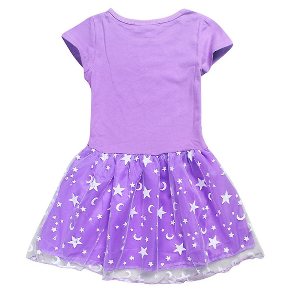 3-10-vuotiaiden tyttöjen Bingo Bluey -kuvioinen prinsessamekko, hame, syntymäpäiväjuhlat, cosplay, naamiaisasu, Tutu [HK] Purple 3-4 Years