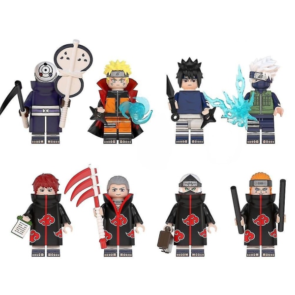 8st Anime Naruto Mini Action Figur Toybuilding Block Leksaker Collection Set For Party Favorsfans Present[HK] Shaped E