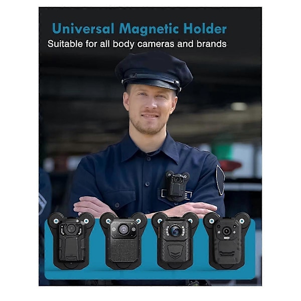 Kameramagnetfeste for kropp, Universelt magnetisk feste, Universelle bærbare kroppskameraer[HK] Black