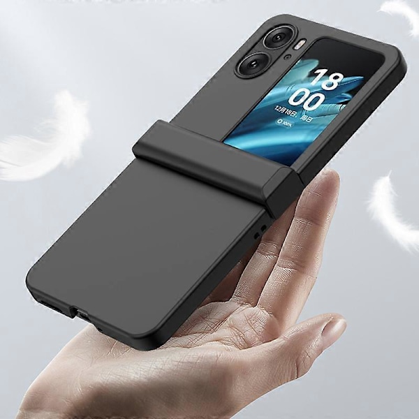 Oppo Find N2 Flip 5G -puhelimen Skin-touch -puhelinkotelo, sarana-suojaus, kova PC-puhelinkuori [HK] Black