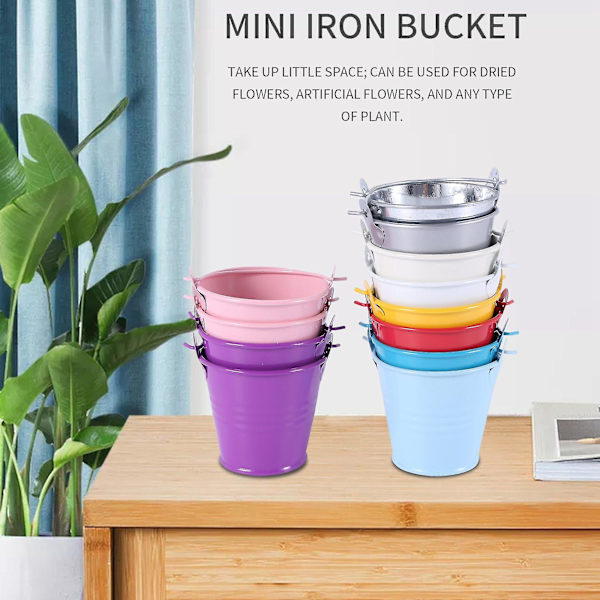 12 kpl Mini-kukkaruita Kukille Metalliset Pöytäkoristeet (Satunnainen Väri) [HkkK]