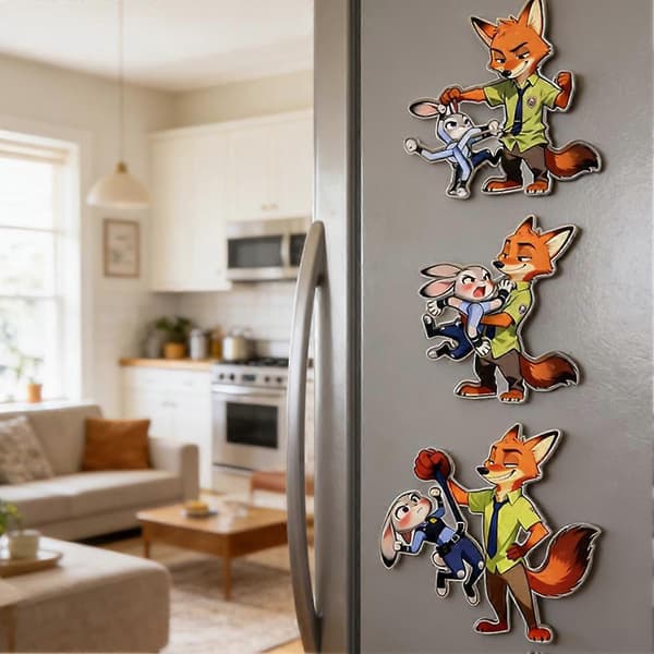 Zootopia Roterende Magnet Køleskabsmærkat Nick Judy Fan Gave Samlerobjekt[HK] hug