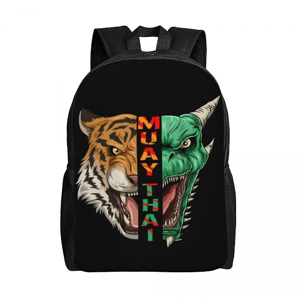 Tiger Muay Thai Ryggsäck för Flickor Pojkar Thailand Boxning Fighter College Skola Resväskor Kvinnor Män Bookbag Passar 15 Tums Laptop[HK] 1