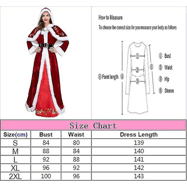 Plus Size Deluxe Samettiset Aikuisten Joulupukki-Asut Cosplay-Parille Joulupukkivaatteet Hieno Pukeutuminen Jouluasu Puku Miehille Naisille [HK] Red  Women XXL